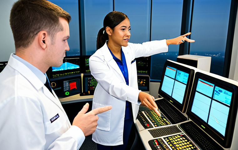 항공운항관리사 자격 취득 비용 - **Prompt:** "An aspiring air traffic controller, fully clothed in professional attire, studying dili...