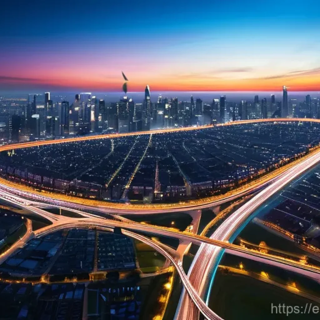 항공운항관리사와 무인 항공기 운영 - **Prompt: "The New Air Highway"**
    A wide-angle, dynamic shot showcasing a bustling, multi-layere...